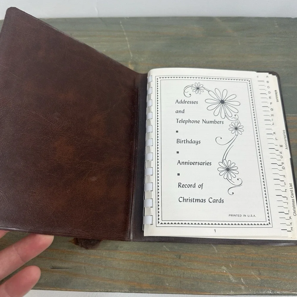 Vintage Address & Telephone Numbers Book Birthday Farm Pioneer Sleigh Art Unused